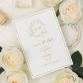 Invitation Monogramme de cime dorée Enregistrer la date