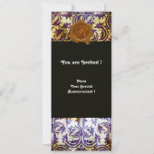 Invitation MONOGRAMME DE CIRE BRUNE DAMASQUÉE ANTIQUE, violet (Dos)