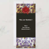 Invitation MONOGRAMME DE CIRE ROUGE DAMASSÉ ANTIQUE,purple (Dos)