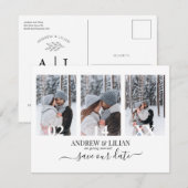 Invitation Monogramme de collage photo simple et moderne pour (Devant / Derrière)