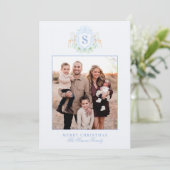 Invitation Monogramme de couronne de Noël du grand-millénaire (Debout devant)