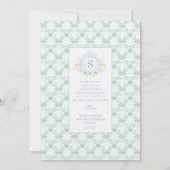 Invitation Monogramme de couronne de Noël du grand-millénaire (Dos)