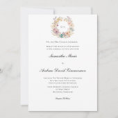 Invitation Monogramme de couronne florale Mariage traditionne (Devant)