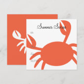 Invitation Monogramme de crabe (Devant / Derrière)