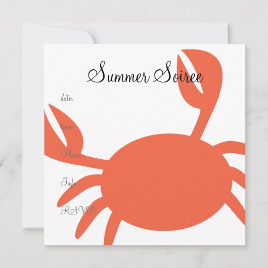 Invitation Monogramme de crabe (Devant)