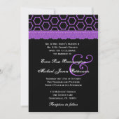 Invitation Monogramme de dentelle rouge et noire Mariage V22 (Devant)