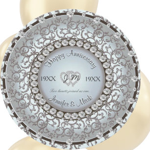 Invitation Monogramme de diamant d'anniversaire ornemental