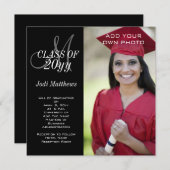 Invitation Monogramme de diplôme Photo (Devant / Derrière)