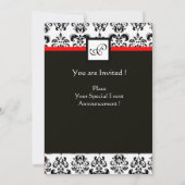 Invitation MONOGRAMME DE DOMMAS, Noir, Blanc, Rouge (Dos)