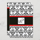 Invitation MONOGRAMME DE DOMMAS, Noir, Blanc, Rouge (Devant / Derrière)