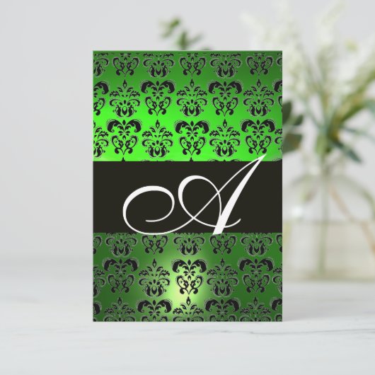 INVITATION MONOGRAMME DE DOMMASQUES BLANCS VERTS NOIRS (Debout devant)