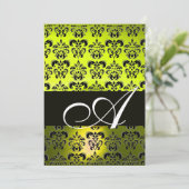 Invitation MONOGRAMME DE DOMMASQUES JAUNES, blanc (Debout devant)