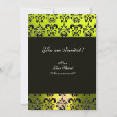 Invitation MONOGRAMME DE DOMMASQUES JAUNES, blanc (Dos)