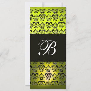 Invitation MONOGRAMME DE DOMMASQUES JAUNES, blanc