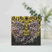 INVITATION MONOGRAMME DE DOMMASQUES NOIR D'OR À LA FOURRURE L (Debout devant)