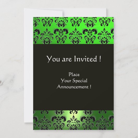 Invitation MONOGRAMME DE DOMMASQUES NOIR VERT, blanc vif (Dos)