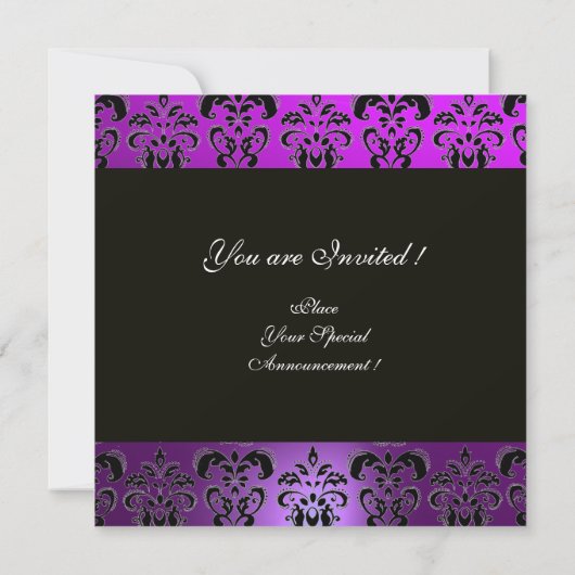 Invitation MONOGRAMME DE DOMMASQUES NOIR VIOLET VIOLET,, blan (Dos)