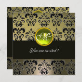 Invitation MONOGRAMME DE DOMMASQUES NOIRS GRAS, topaz (Devant / Derrière)