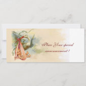 INVITATION MONOGRAMME DE DOUCHE POUR FILLES BÉBÉ EN STORK (Dos)