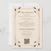 Invitation Monogramme de fer à cheval Boho de l'Ouest tout en (Dos)