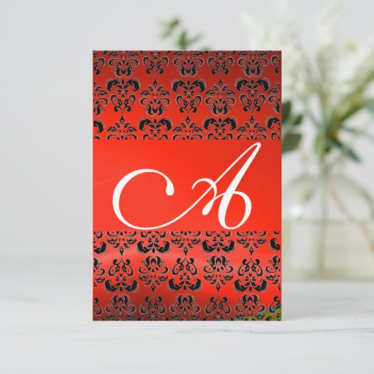 INVITATION MONOGRAMME DE GEM BLACK ROUGE (Debout devant)