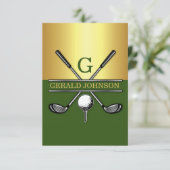 Invitation Monogramme de golf élégant personnalisé 3,5x5 (Debout devant)