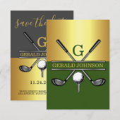 Invitation Monogramme de golf élégant personnalisé 3,5x5 (Devant / Derrière)