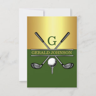 Invitation Monogramme de golf élégant personnalisé 3,5x5