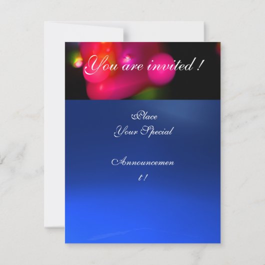 Invitation MONOGRAMME DE LA BULLE QUANTUME rouge bleu (Dos)