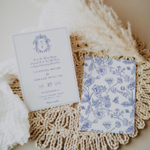 Invitation Monogramme de la crête bleue de Regency