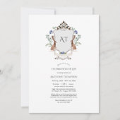 Invitation Monogramme de la crête de Laurel Woodland Crest Fê (Devant)