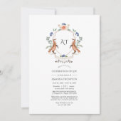 Invitation Monogramme de la crête de Laurel Woodland Crest Fê (Devant)