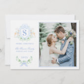 Invitation Monogramme de la crête des rennes de Noël du grand (Devant)