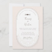 Invitation Monogramme de la lune et des étoiles célestes mini (Devant)