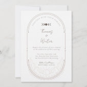 Invitation Monogramme de la lune et des étoiles célestes mini (Devant)