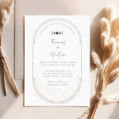 Invitation Monogramme de la lune et des étoiles célestes mini