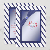 Invitation monogramme de la marine et de la bande (Devant / Derrière)