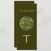 INVITATION MONOGRAMME DE LA MÉDALLION DE SAINT GEORGE ET DRAG (Devant / Derrière)