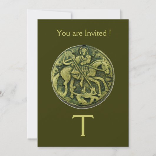 INVITATION MONOGRAMME DE LA MÉDALLION DE SAINT GEORGE ET DRAG (Devant)
