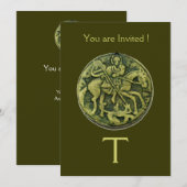 INVITATION MONOGRAMME DE LA MÉDALLION DE SAINT GEORGE ET DRAG (Devant / Derrière)