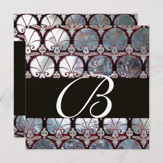 INVITATION MONOGRAMME DE LA MÈRE BLANCHE DES CARNATIONS DE DO (Devant / Derrière)