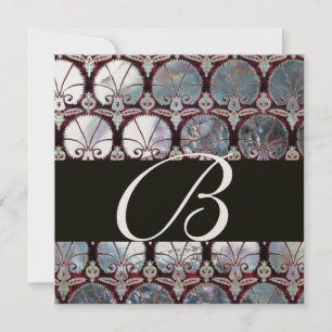 INVITATION MONOGRAMME DE LA MÈRE BLANCHE DES CARNATIONS DE DO