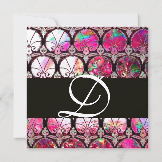 INVITATION MONOGRAMME DE LA MÈRE ROSE DES CARNATIONS DE DOMMA (Devant)