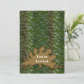 Invitation Monogramme de la peau de dinosaure vert et Brown (Debout devant)
