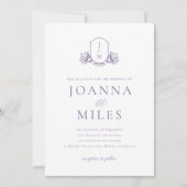 Invitation Monogramme de Lavande de Cimier Botaniq (Devant)