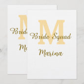 Invitation Monogramme de l'équipe de la mariée simple shower (Devant / Derrière)