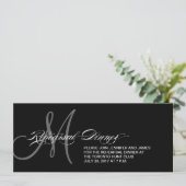 Invitation Monogramme de l'invitation pour le dîner de répéti (Debout devant)