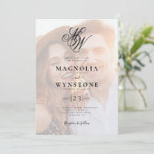 Invitation Monogramme de luxe QR Code Mariage photo (Debout devant)