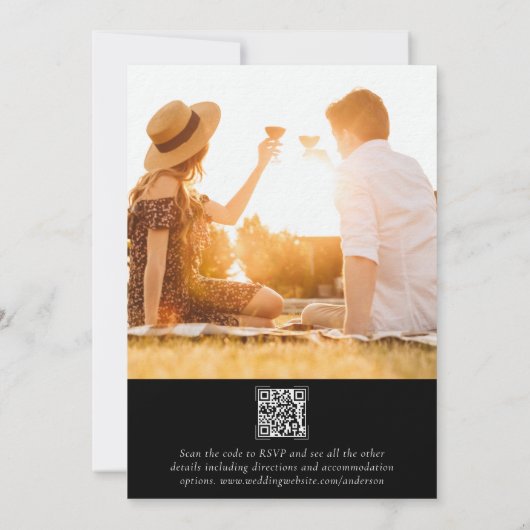 Invitation Monogramme de luxe QR Code Mariage photo (Dos)