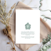 Invitation Monogramme de mariage à l'aquarelle de jardin vert